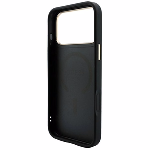 Guess Embossed 4G Classic MagSafe dėklas, skirtas iPhone 17 Pro Max / 18 Pro Max, juodas