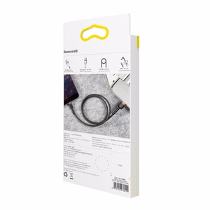 USB Lightning laidas Baseus Cafule 1,5A 2 m (juodas ir raudonas)
