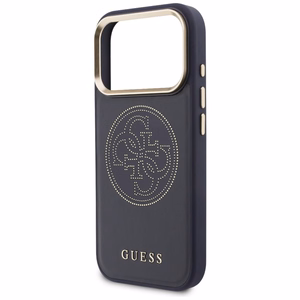 Guess Perforated 4G MagSafe dėklas for iPhone 17 Pro Max - mėlynas