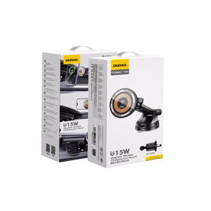 Belaidis automobilinis įkroviklis-laikiklis Dudao (F12MAX+) Magnetic (MagSafe 15W) juodas