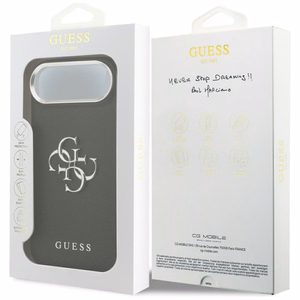 Guess Grained Big 4G Classic Logo dėklas telefonui iPhone 17 Air - juodas