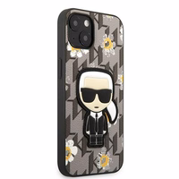 Karl Lagerfeld Gėlių Ikonik Karl dėklas telefonui iPhone 13 mini - pilkas