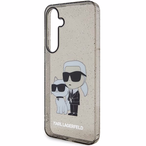 Karl Lagerfeld KLHCS24MHNKCTGK S24+ S926 juodas/juodas kietas dėklas Blizgučiai Karl&Choupette