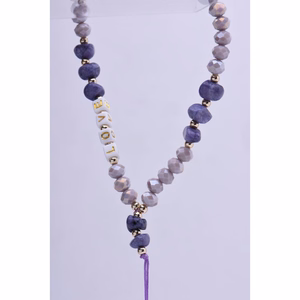 LOVE telefono dirželis, pakabukas / virvelės ilgis 44 cm (22 cm kilpoje) / ant rankos – violetinis