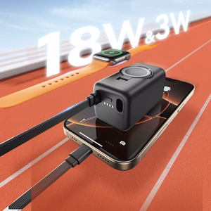 Joyroom JR-W13 5000mAh Belaidis Išorinė baterija Apple Watch + USB-C ir Lightning - juoda