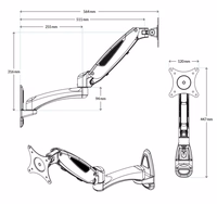 ARCTIC W1 3D 49“/43“ monitoriaus spyruoklinis laikiklis
