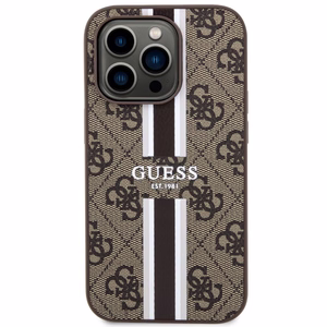 Guess GUHMP14LP4RPSW iPhone 14 Pro 6.1" rudas/rudas kietas dėklas 4G Printed Stripes MagSafe