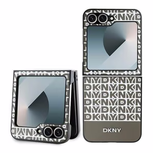 DKNY Dėklas telefonui Samsung Galaxy Z Flip6 su apatine juosta - rudas