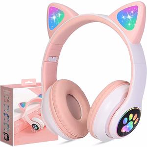 Belaidės ausinės Reach Cat Glow rožinės
