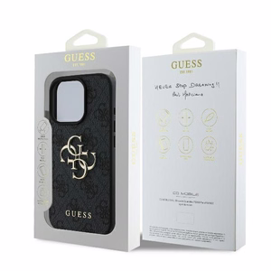 Guess 4G Didelio Logotipo dėklas iPhone 16 Pro Max - juoda