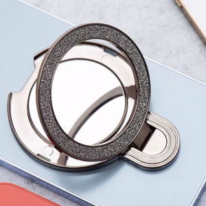 Telefono stovas CIRCLE MIRROR – lipnus – juodas