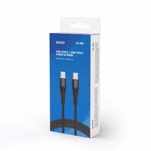 Savio CL-160 USB laidas 2 m USB 2.0 USB C - USB C Juodas