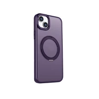 Dėklas telefonui Mag Ring su sukiojamu žiedu iPhone 15 Pro 6,1" violetinis