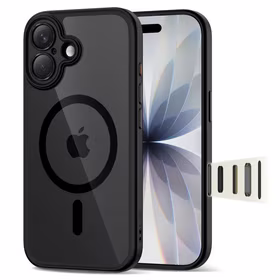 "Tech-Protect Magpeak Magsafe CC" dėklas "iPhone 17" - skaidrus, juodas