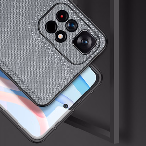 Dux Ducis Fino dėklas telefonui dengtas nailono medžiaga Poco M4 Pro 5G mėlyna