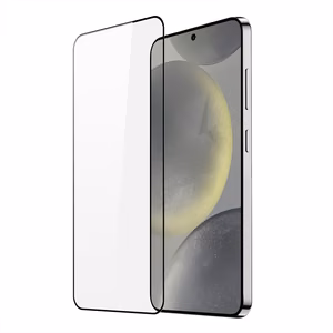 3D Dux Ducis lenktas stiklas Samsung S24 - su juodu rėmeliu
