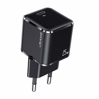 USAMS Tinklo įkroviklis 1xUSB-C T42 mini 25W (tik galvutė) Super SI 5V-3A PD3.0 Fast Charging juodas CC140TC01 (US-CC140)