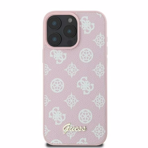Guess Bijūnų užrašas Magnetinis dėklas telefonui iPhone 16 Pro - rožinis