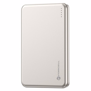 Forcell F-Energy Slim F5K9 išorinė baterija, suderinama su MagSafe, 5000 mAh, 15 W, QC 4.0, PD 3.0, Cloud Dancer