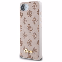 Guess Peony Script Logo Magnetinis dėklas telefonui iPhone 16e - rudas