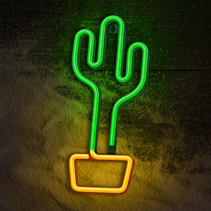 Neon LED Light CACTUS oranžinis žalias Bat + USB FLNE02 Forever Light