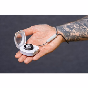 Smart Ring R11M - išmanusis žiedas iš plieno su įkrovimo stotele dydis 8 (18,1mm) juodas