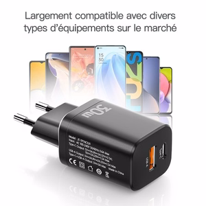 Įkroviklis Essager Journey juodas 30W (PD / QC3.0)