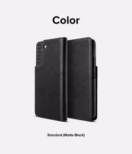 Ringke Folio Signature atverčiamas odinis dėklas Samsung Galaxy S22 + (S22 Plus) juodas (FSS118R262)