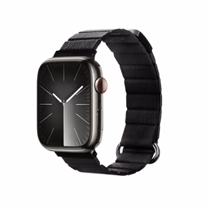 Crong Eclipse magnetinis eko odos dirželis, skirtas Apple Watch 44 / 45 / 46 / 49 mm, juodas