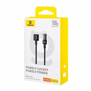 Baseus Gem USB-A į USB-C greito įkrovimo laidas 1 m, 100W, juodas