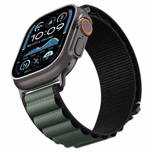 SPIGEN WBF1 dirželis APPLE WATCH 6 / 7 / 8 / 9 / 10 / SE / ULTRA 1 / 2 (44 / 45 / 46 / 49 MM) juodas/žalias