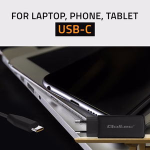 Qoltec 52419 65W GaN supergreitas įkroviklis | 5-20V | 3-3.25A | USB-C 3.1