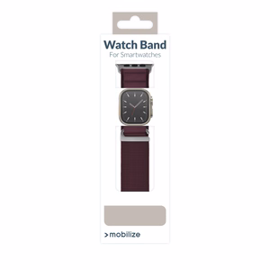 Mobilize nailoninis laikrodžio dirželis - Alpine - titano jungtis - Apple 38/40/41mm - bordo