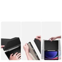 Dux Ducis Magi dėklas su styliaus laikikliu planšetiniam kompiuteriui Samsung Galaxy Tab S10 FE/S9/S9 FE - juodas