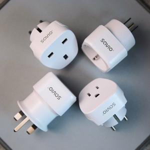 SAVIO AP-01 kelioninis adapteris, US lizdas – ES kištukas