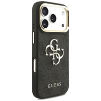 GUESS dėklas telefonui IPHONE 17 Pro (PU W/ Big 4G Classic & Big Strap Metal Buttons) juodas