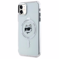 Karl Lagerfeld IML Metalinė Choupette galva MagSafe dėklas iPhone 11 - baltas