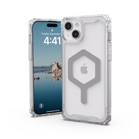 UAG Plyo Magnetinis dėklas telefonui iPhone 15 Plus - permatomas ir sidabrinis