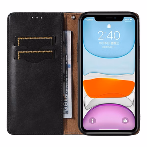 Magnetinis dirželio dėklas iPhone 12 piniginė + mini pakabukas juodas