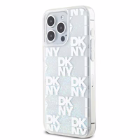 DKNY Skystas blizgučių daugialogotipis dėklas telefonui iPhone 15 Pro Max - balta