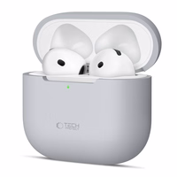 Tech-Protect silikoninis dėklas Apple AirPods 4 ausinėms - pilkas