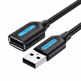 Prailginimo laidas USB 2.0 vyras į moterį Vention CBIBJ 5m juodas