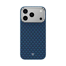 "Benks" magnetinis šarvas Air Armor Grid Kevlar korpusas su metaliniu rėmeliu 600D (0069), skirtas Iphone 17 Pro blue