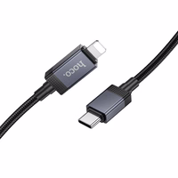 Kabelis USB C į Lightning Hoco PD 27W su ekranu 1 m X118 juodas