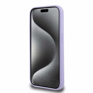 Karl Lagerfeld silikoninis Karl&Choupette galvų žiedas Magnetinis dėklas iPhone 15 Pro - Violetinis
