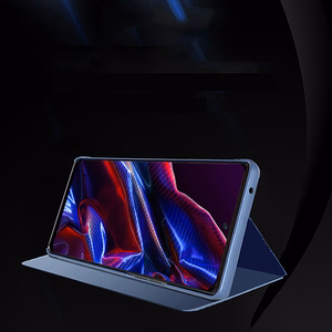 Clear View dėklas Xiaomi Redmi Note 12 5G / Poco X5 5G su atverčiamu dangteliu juodas