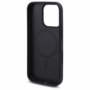 Guess GUHMP16LP4ROPEMCK iPhone 16 Pro 6.3" juodas/juodas kietas dėklas 4G Gėlių Raštas Magnetinis