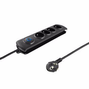 Qoltec 50104 viršįtampių ribotuvas 4 AC išvestis(ys / čių) 230 V Juoda 1,5 m