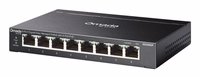 TP-Link Omada ES208GP tinklo komutatorius Valdomas L2 Gigabit Ethernet (10/100/1000) Maitinimas per Eternetą (PoE) DIN rail Juoda