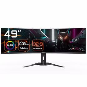 GIGABYTE AORUS CO49DQ kompiuterio monitorius 124,5 cm (49") 5120 x 1440 pikseliai DQHD OLED Juoda